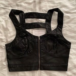 silence + noise Leather like bralette